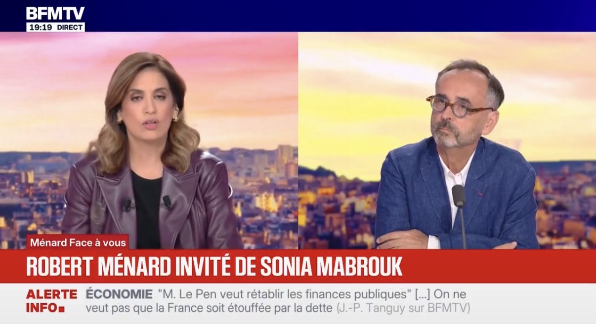 Robert Ménard devient chroniqueur dominical de Sonia Mabrouk sur BFMTV