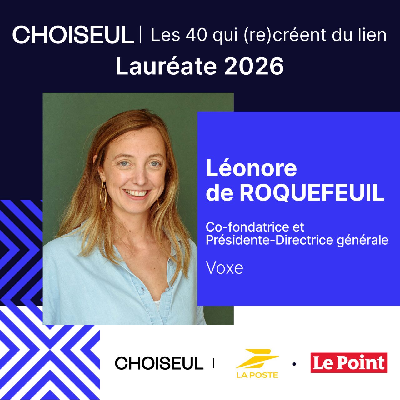 Léonore de Roquefeuil distinguée parmi les « 40 qui (re)créent du lien »