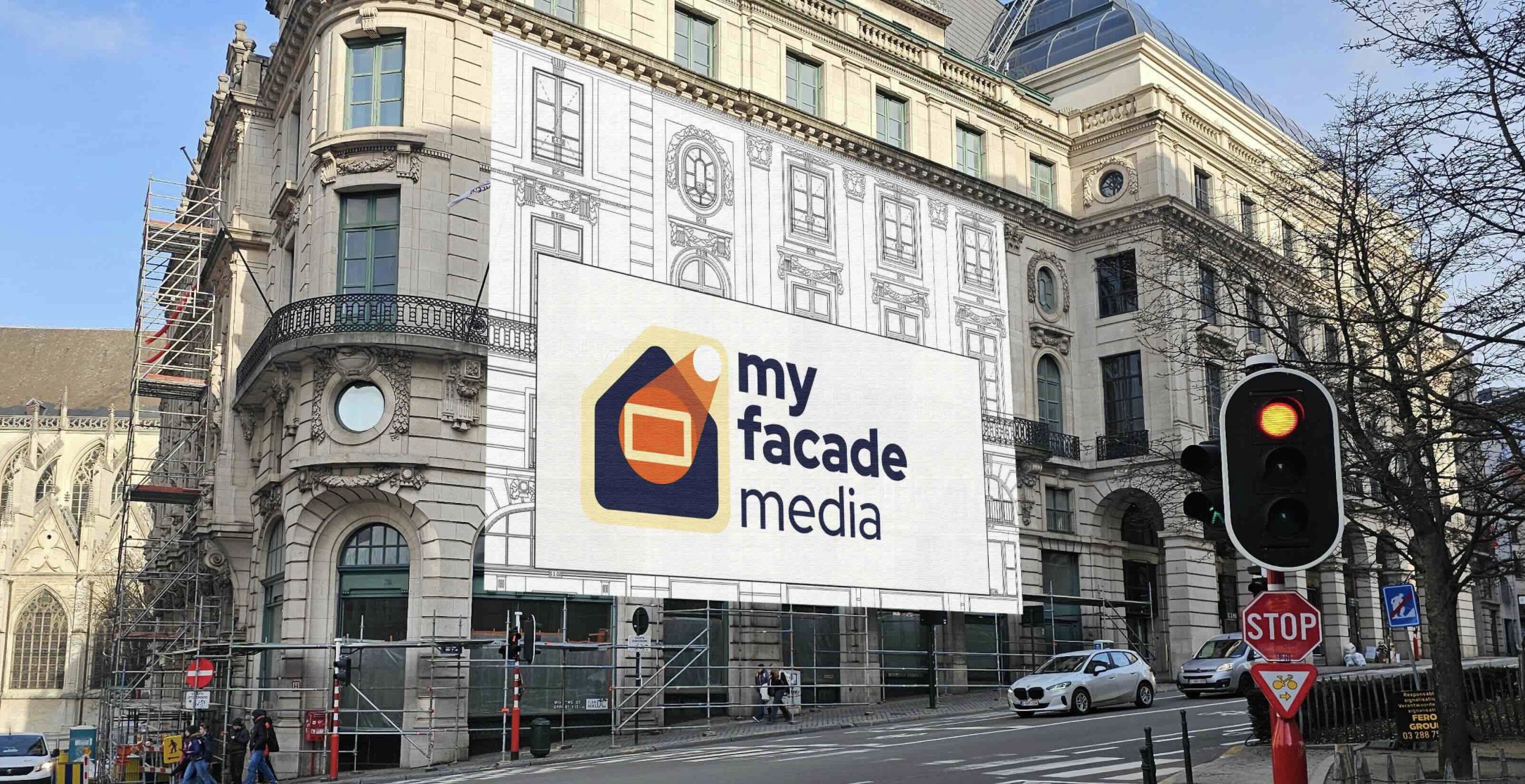 MyFacadeMedia lance une plateforme belge dédiée à la publicité OOH temporaire